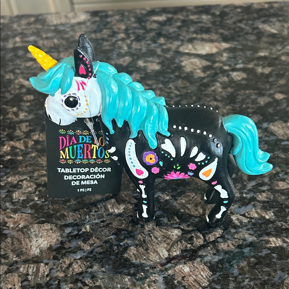 ASHLAND DIA DE LOS MUERTOS UNICORN SKELETON TABLETOP DECOR NWT